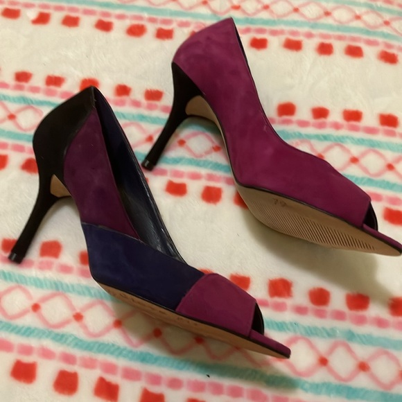 Antonio Melani Suede Open Toe Heels Size 7 - Picture 2 of 8